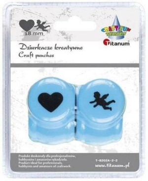 Zestaw dziurkaczy 18mm. Motyw serce, amorek