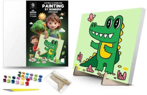 Malowanie po numerach - Mały krokodyl 25x25cm