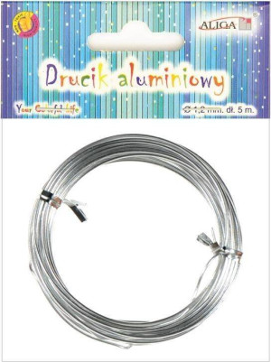Drucik aluminiowy srebrny 1,25 mm 5m
