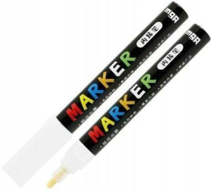 Marker akrylowy 1-2mm biały (6szt) M&G