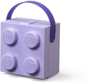 LEGO(R) pojemnik klocek z rączką czwórka lawendowy