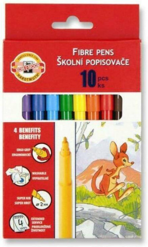 FLAMASTRY SZKOLNE 771002/AJ 10 KOLORÓW W KARTONIKU