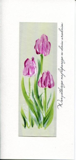 Karnet DL. Urodziny. Tulipany