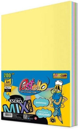 Papier ksero A4 80g 5 kolorów 200 arkuszy pastel