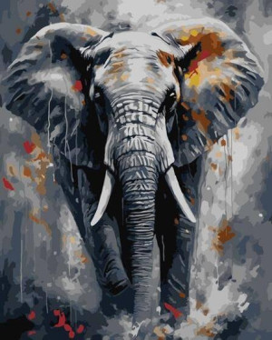 Malowanie po numerach. Majestatyczny słoń 40x50cm