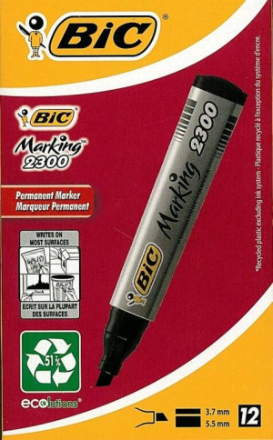 Marker Marking 2300 ścięty czarny BIC