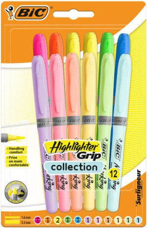 Zakreślacz. Highlighter grip collection
