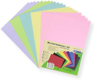 Tektura A4 kolorowa mix pastel 20szt