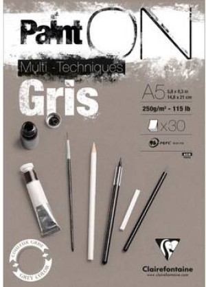 Blok A5 papier szary 250g 30ark