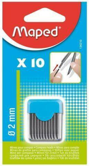 Wkłady do cyrkli - grafit 2 mm 10 sztuk