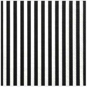 Serwetki Paski czarne 33x33cm 20szt