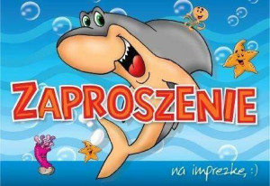 Zaproszenie. Imprezka rekin. ZZ-035 (5 szt.)