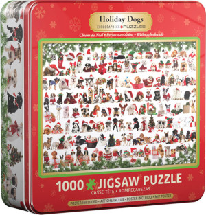 Puzzle 1000 Tin Holiday Dogs 8051-0939