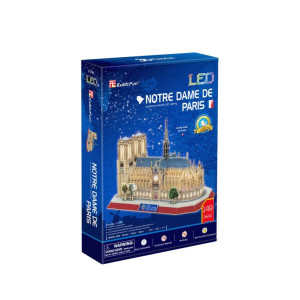 Cubic Fun. Puzzle 3D. Katedra Notre Dame LED
