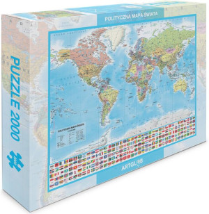 Puzzle 200. Świat polityczny dla dzieci mapa