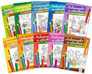 Kolorowanka ze szlaczkiem, zestaw 10 sztuk