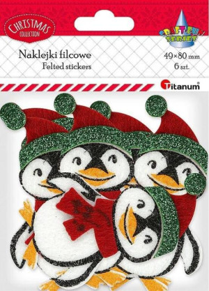 Naklejki filcowe 3D pingwiny