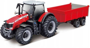 Traktor Massey Ferguson 8740S z przyczepą