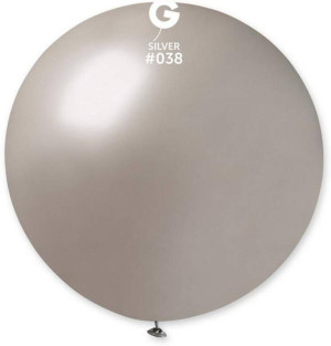 Balon Gemar kula metaliczna srebrna 80cm