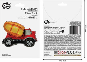 Balon foliowy Betoniarka 47x67cm