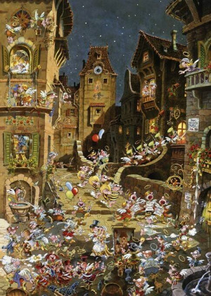 Puzzle 1000. Romantyczne miasto. Noc, Ryba