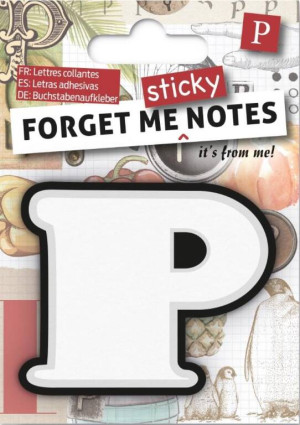 Forget me sticky. Notes kart samoprzylepnych. Litera P