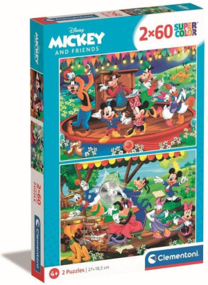 Clementoni. Puzzle 2x60. Super Kolor Mickey and friends