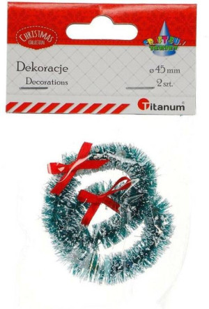 Wianek plastikowy 45mm zielony z kokardką