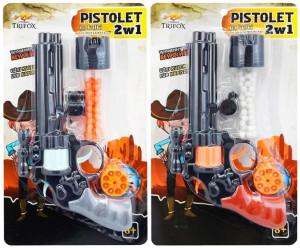 Pistolet 2w1 na kapiszony i kulki, mix