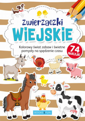 Zwierzaczki wiejskie. Kolorowanka z naklejkami