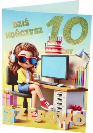 KARNET URODZINY 10 B6 Z KOP NER A-018 FOL