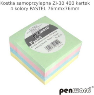 Kostka samoprzylepna pastelowa 76mmx76mm 400 kartek