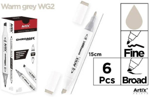 Marker Chromax z 2 końcówk. warm grey WG2 (6szt)