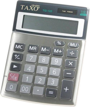 Kalkulator Taxo 12- pozycyjny TG-122 srebrny