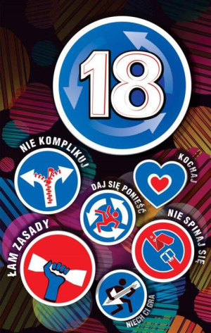 Kartka okolicznościowa. Urodziny 18. US07