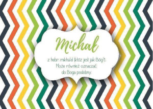 Magnes z imieniem Michał oraz krótkim opisem