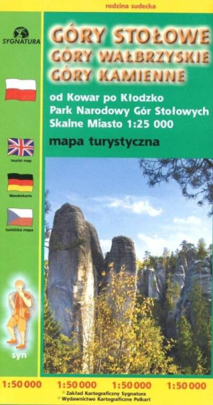 Góry Stołowe, Wałbrzyskie, Kamienne. Mapa turystyczna
