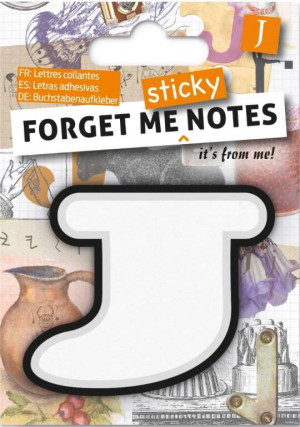 Forget me sticky. Notes kart samoprzylepne. Litera J