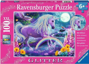 Puzzle 100 XXL Brokatowy jednorożec
