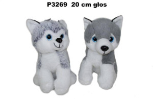 Pies husky z głosem 20cm MIX