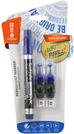Marker permanentny + 2 ampułki. Niebieski