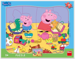 Puzzle ramkowe Świnka Peppa W pokoju 12el