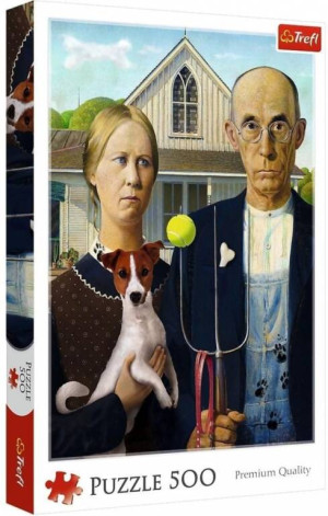 Puzzle 500 American Gothic: Psia Edycja TREFL