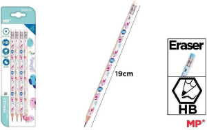 Ołówek z gumką HB Ptaki