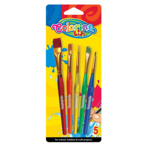 Pędzelki akrylowe. Colorino Kids. 5 sztuk