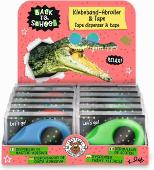 Dyspenser z przezroczystą taśmą klejącą 1szt.mix