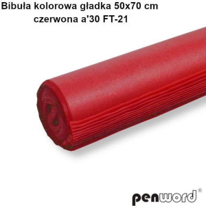 Bibuła kolorowa gładka czerwona 50x70cm 30 arkuszy