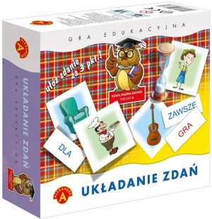 Układanie zdań. Gra edukacyjna. Sowa mądra głowa poleca