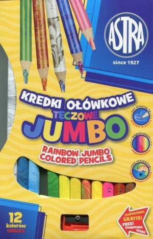 Kredki ołówkowe. Jumbo. Tęczowe 12 kolorów