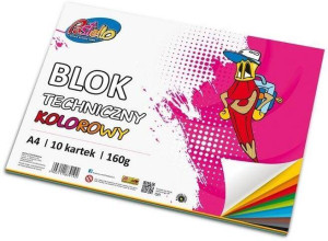 Blok techniczny A4 160g kolorowy 10 kartek